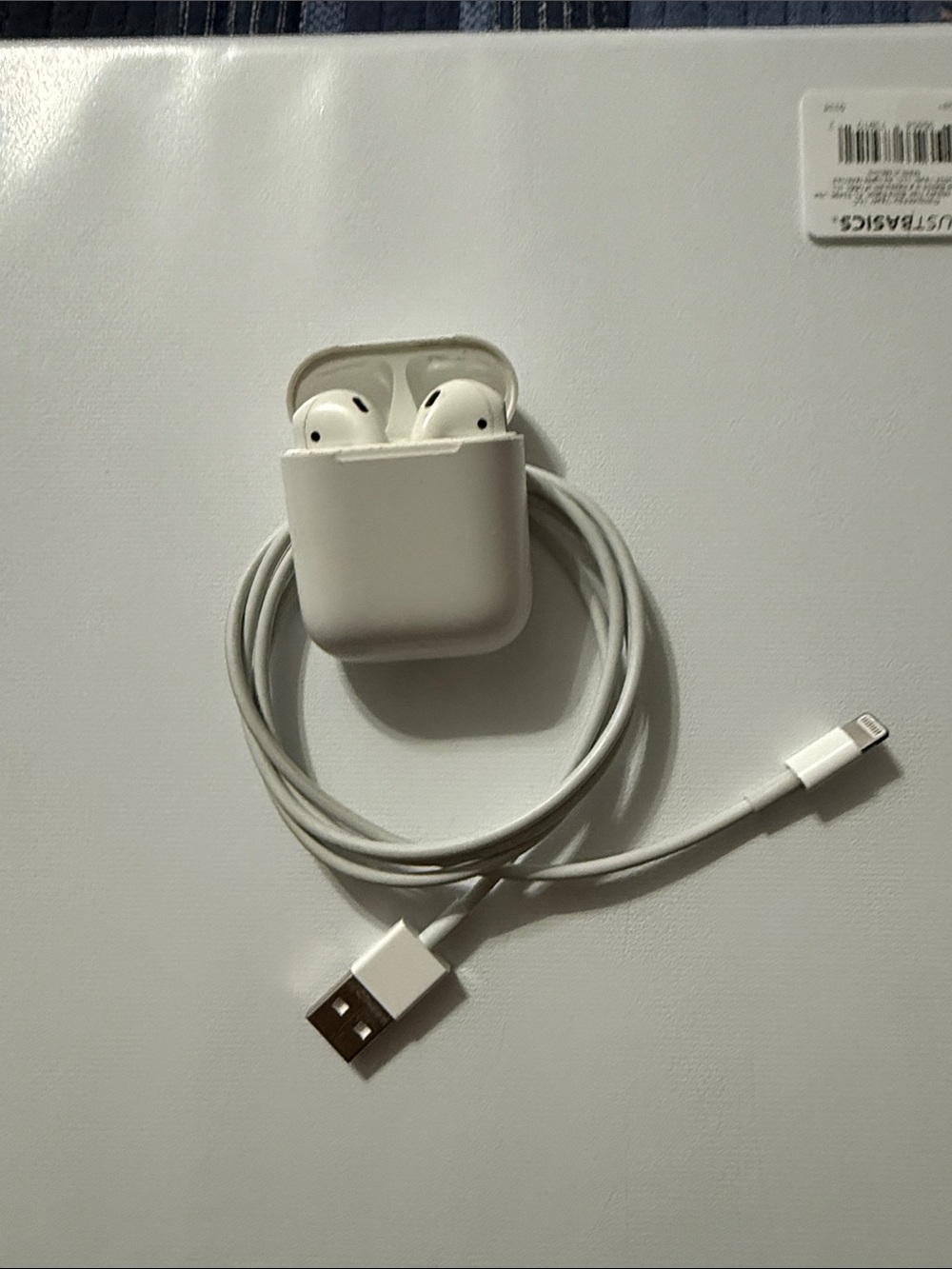 Apple White Earbuds with Charging Case and Lightning Cable model A2031 see descr